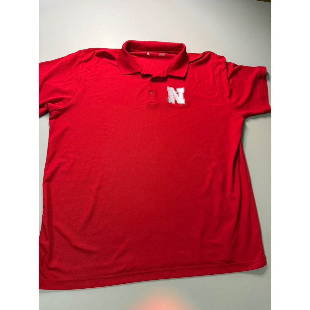 Antigua Nebraska Huskers Mens XXL Red Performance Pique Polo Shirt NCAA Football - Picture 2 of 8